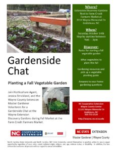 Gardenside Chat - Fall Vegetable Garden flyer