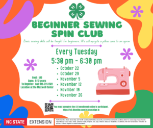 Cover photo for Sewing Spin Club for Beginners